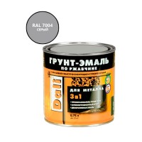 Грунт-эмаль по ржавчине 3в1 Dali гладкая глянцевая серый RAL 7004 0,75 л