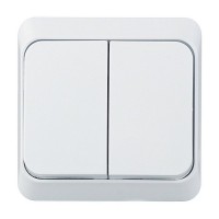 Выключатель Schneider Electric Этюд BA10-002B двухклавишный открытая установка белый