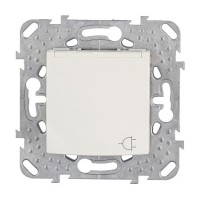 Розетка Schneider Electric Unica MGU5.037.25TAZD скрытая установка бежевая с заземлением с крышкой