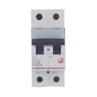 Автоматический выключатель Legrand TX3 (404045) 2P 32А тип C 6 кА 230-400 В на DIN-рейку