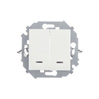 Выключатель Simon 15 1591392-030 двухклавишный скрытая установка белый с подсветкой