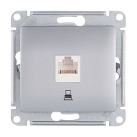 Розетка компьютерная Schneider Electric Glossa GSL000381К скрытая установка алюминий один модуль RJ45 cat 5e