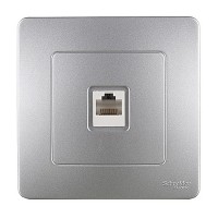 Розетка компьютерная с рамкой Schneider Electric Blanca BLNIS045003 скрытая установка алюминий один модуль RJ45 cat 5e