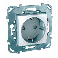 Розетка Schneider Electric Unica MGU5.037.18ZD скрытая установка белая с заземлением со шторками