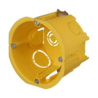 Подрозетник Schneider Electric для гипсокартона d68х46 мм 8 вводов желтый IP20 с металлическими лапками