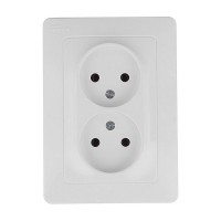 Розетка с рамкой Schneider Electric Blanca BLNRS000021 двойная скрытая установка белая без заземления