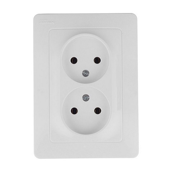 Розетка с рамкой Schneider Electric Blanca BLNRS000021 двойная скрытая установка белая без заземления