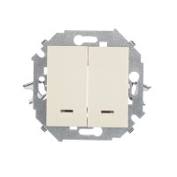 Выключатель Simon 15 1591392-031 двухклавишный скрытая установка слоновая кость с подсветкой