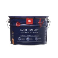 Краска водно-дисперсионная Tikkurila Euro Power 7 моющаяся белая основа А 9 л