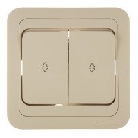 Переключатель с рамкой Makel Mimoza 25026 двухклавишный на 2 направления скрытая установка бежевый