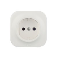 Розетка Legrand Quteo 782210 открытая установка белая без заземления