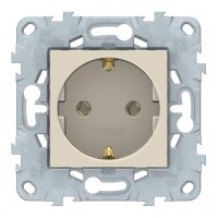 Розетка Schneider Electric Unica NEW NU503644 скрытая установка бежевая с заземлением винтовой зажим