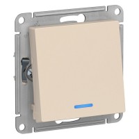 Переключатель Schneider Electric Atlas Design ATN000263 одноклавишный на 2 направления скрытая установка бежевый с подсветкой