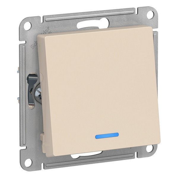 Переключатель Schneider Electric Atlas Design ATN000263 одноклавишный на 2 направления скрытая установка бежевый с подсветкой