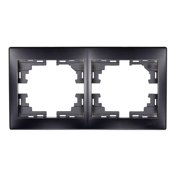 Рамка Lezard MIRA 701-4200-147 двухместная горизонтальная черный бархат