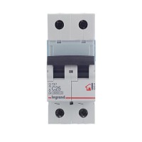 Автоматический выключатель Legrand TX3 (404044) 2P 25А тип C 6 кА 230-400 В на DIN-рейку