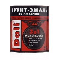 Грунт-эмаль по ржавчине Dali молотковая черная 3в1 глянцевая 2 л