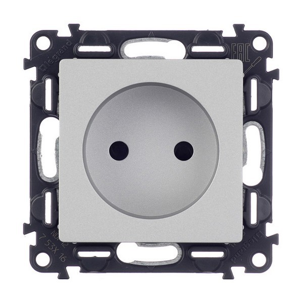 Розетка Legrand Valena LIFE 753616 скрытая установка алюминий со шторками