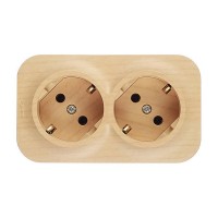 Розетка Legrand Quteo 782273 двойная открытая установка дерево с заземлением