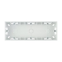 Коробка монтажная Simon 15 1590753-030 трехместная открытая установка белая