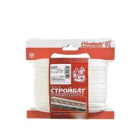 Шнур вязаный полипропиленовый 8 прядей белый d5 мм 30 м без сердечника
