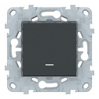 Переключатель Schneider Electric Unica NEW NU520554N одноклавишный перекрестный скрытая установка антрацит с подсветкой