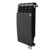 Радиатор биметаллический Royal Thermo BiLiner 500 мм 4 секции 3/4" нижнее правое подключение черный
