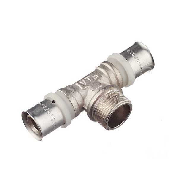 Тройник VALTEC (VTm.233.N.200520) 20(пресс) х 3/4 НР(ш) х 20(пресс)