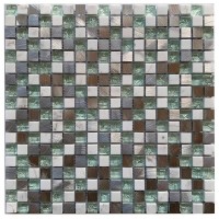Мозаика Lavelly Elements Grey Mix серый микс из стекла камня и металла 305х305х8 мм
