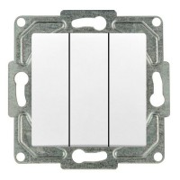 Выключатель GUNSAN Eqona 16401100-150160 трехклавишный скрытая установка белый IP20