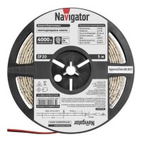 Лента светодиодная SMD 5050 Navigator 4000К естественный белый свет 14,4 Вт 12 В IP20 5 м