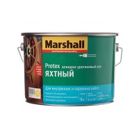 Лак алкидно-уретановый яхтный Marshall Protex бесцветный 9 л полуматовый