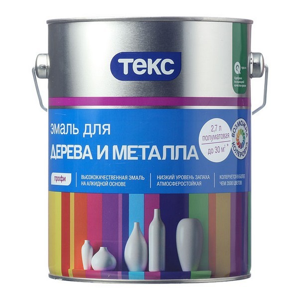 Эмаль алкидная Текс Профи основа D полуматовая 2,7 л