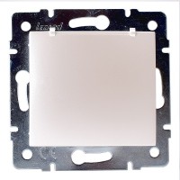 Розетка Lezard KARINA 707-3088-123B скрытая установка жемчужно-белая с заземлением с крышкой