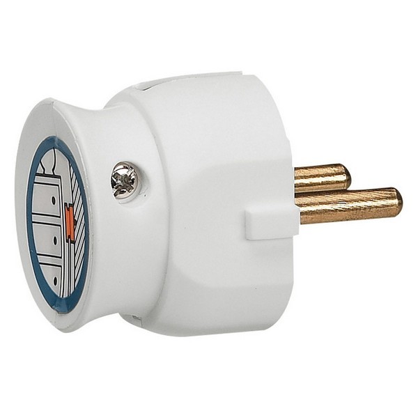 Вилка бытовая Legrand Helium (50183) угловая без заземления 16 А 230 В IP20 ультраплоская белая