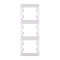 Рамка Schneider Electric Glossa GSL000107 трехместная вертикальная белая