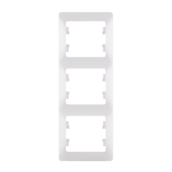 Рамка Schneider Electric Glossa GSL000107 трехместная вертикальная белая