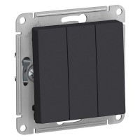 Выключатель Schneider Electric Atlas Design ATN001031 трехклавишный скрытая установка карбон