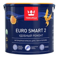 Краска водно-дисперсионная интерьерная Tikkurila Euro Smart 2 белая основа А 2,7 л