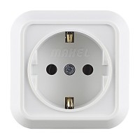 Розетка Makel Siva Ustu 45108 открытая установка белая с заземлением