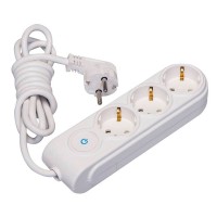Удлинитель бытовой Makel (N3310043) с заземлением 3 м 16 А 250 В 2,2 кВт 3 розетки ПВС 3х1 мм2 IP20 белый