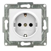 Розетка GUNSAN Eqona 16401100-152115 скрытая установка белая с заземлением IP20