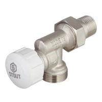 Клапан (вентиль) термостатический прямой Stout (SVT-0005-100015) 1/2 ВР(г) х 3/4 НР(ш) для радиатора под евроконус никелерованный