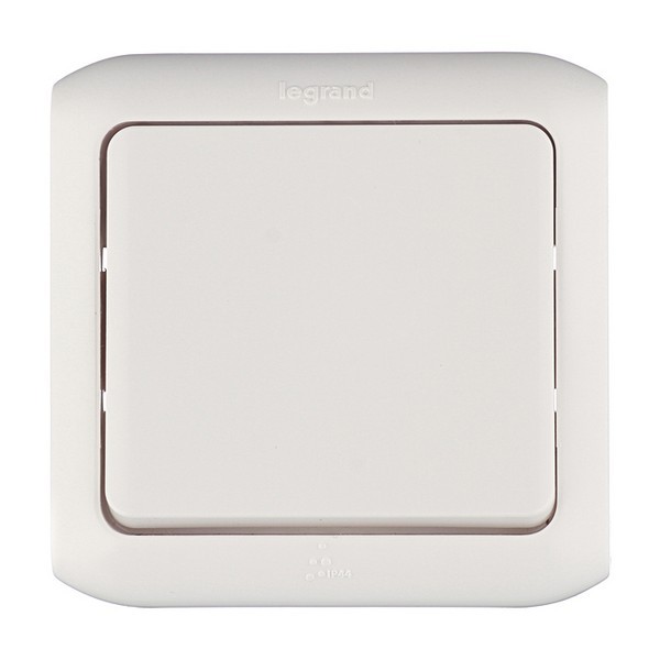 Выключатель Legrand Quteo 782300 одноклавишный открытая установка белый IP44 влагозащищенный