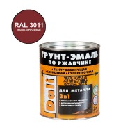 Грунт-эмаль по ржавчине Dali гладкая красно-коричневая RAL 3011 3в1 глянцевая 2 л