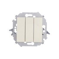 Выключатель Simon 15 1591391-031 трехклавишный скрытая установка слоновая кость