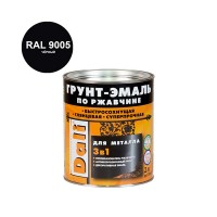 Грунт-эмаль по ржавчине Dali гладкая черная RAL 9005 3в1 глянцевая 2 л