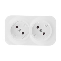Розетка Legrand Quteo 782212 двойная открытая установка белая без заземления