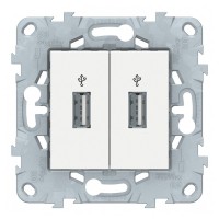 Розетка USB Schneider Electric Unica NEW NU542718 скрытая установка белая два информационных модуля