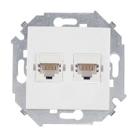 Розетка компьютерная Simon 15 1591593-030 скрытая установка белая два модуля RJ45 cat 5e
